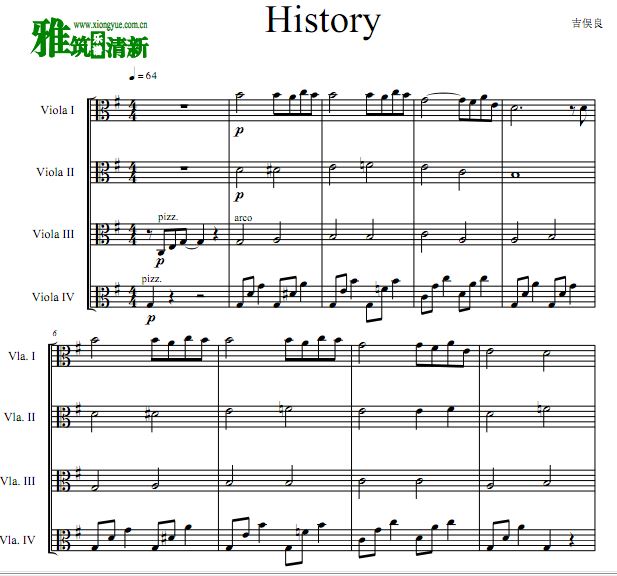 吉俣良  冷静与热情之间插曲 History 中提琴四重奏谱