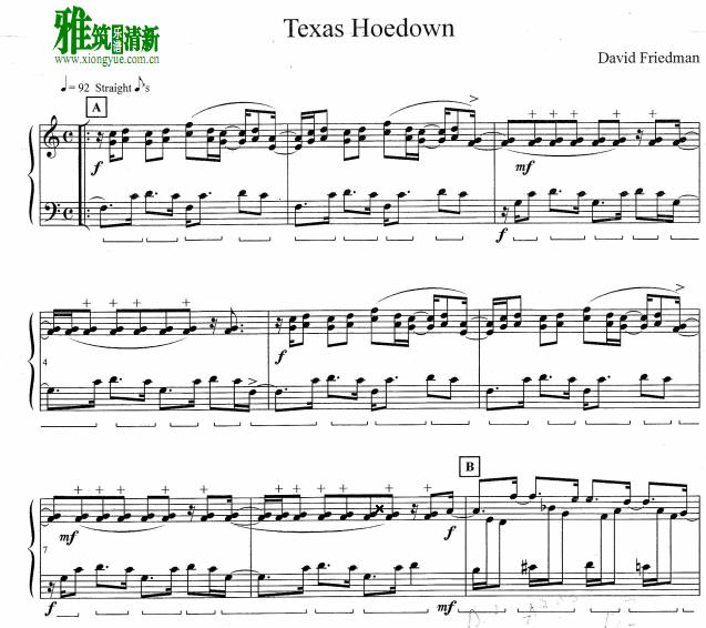 David Friedman - Texas Hoedown颤音琴谱