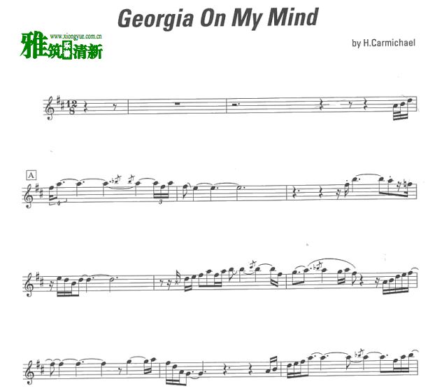 David Sanborn萨克斯谱 - Georgia On My Mind萨克斯谱