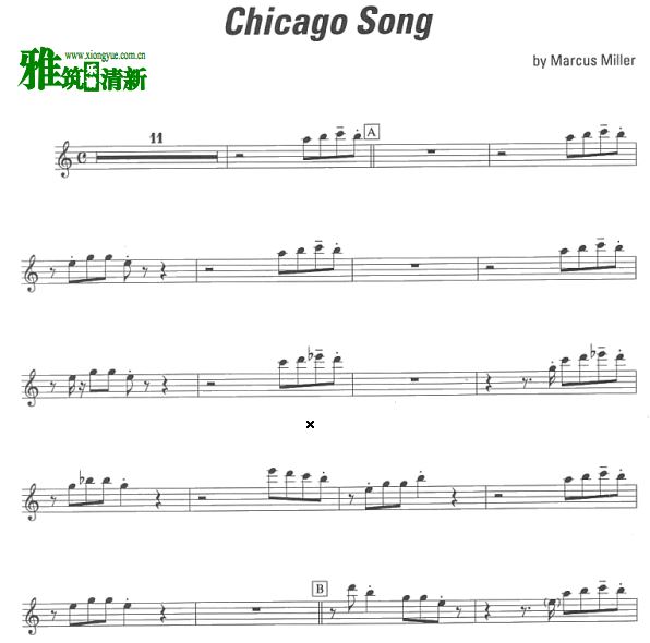 大卫·桑伯萨克斯谱 David Sanborn － Chicago Song萨克斯谱