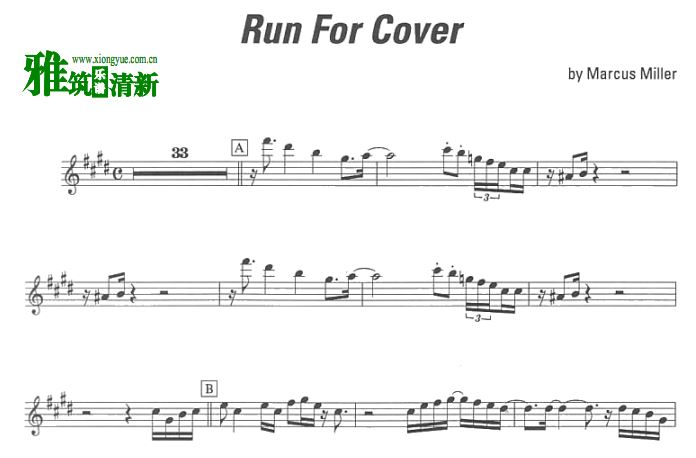 Run For Cover - David Sanborn萨克斯谱