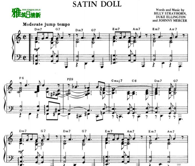 戴夫·布鲁贝克钢琴谱 - SATIN DOLL 爵士钢琴谱