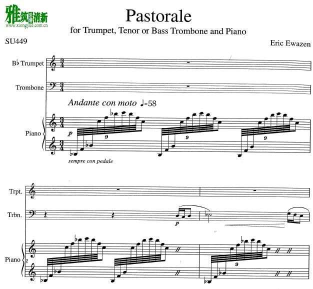 Eric Ewazen - pastorale小号长号钢琴谱