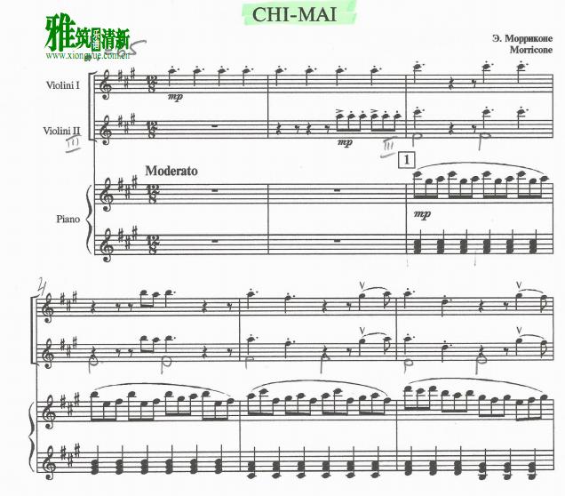 chi-mai 小提琴二重奏钢琴伴奏谱