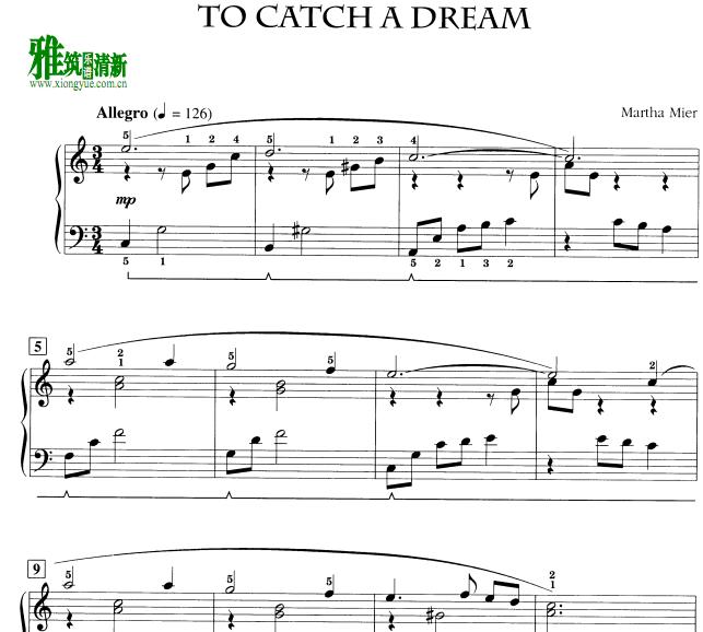 Martha Mier - to catch a dream钢琴谱