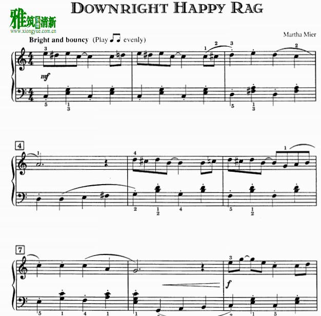 Martha Mier - Downright Happy Rag钢琴谱