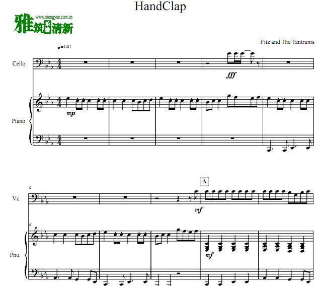 HandClap大提琴谱