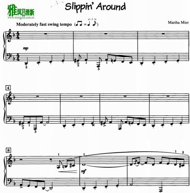 Martha Mier - Slippin’Around爵士钢琴谱