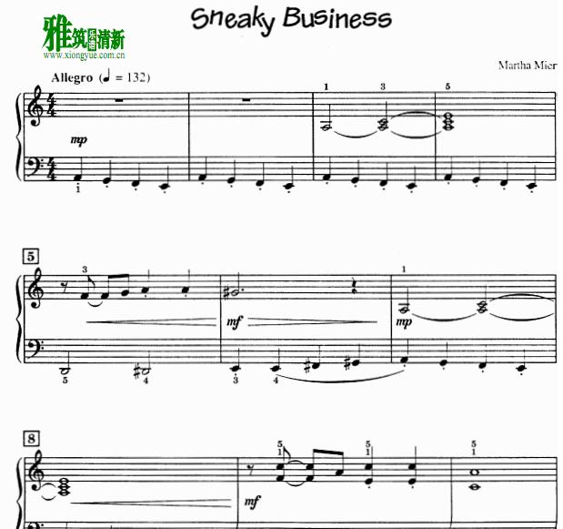 Martha Mier - Sneaky Business钢琴谱