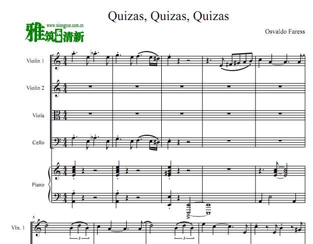Quizás, Quizás, Quizás 弦乐四重奏钢琴伴奏谱