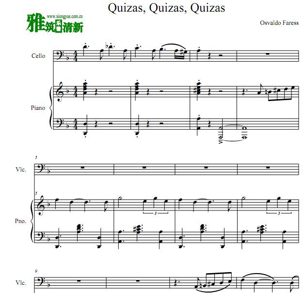 Quizás, Quizás, Quizás Perhaps Perhaps Perhaps 大提琴钢琴合奏谱