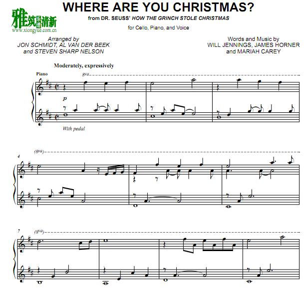 The Piano Guys - Where Are You Christmas大提琴钢琴谱3