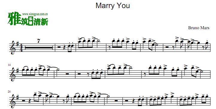 Marry You 小号谱