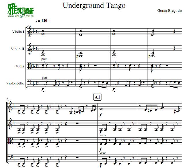 underground tango弦乐四重奏谱