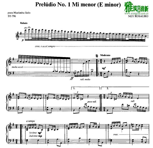 Ney Rosauro - Prelude No.1马林巴谱