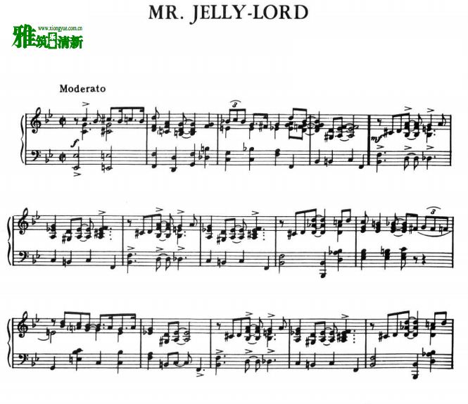 Dave Brubeck - MR.JELLY LORD爵士钢琴谱