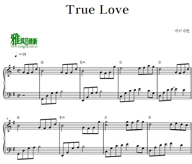 May second - true love钢琴谱