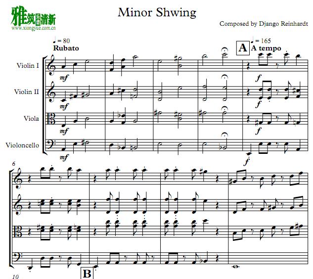 minor swing弦乐四重奏谱