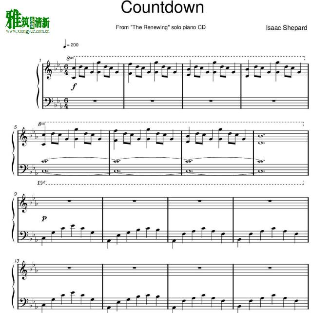 Isaac Shepard - Countdown钢琴谱