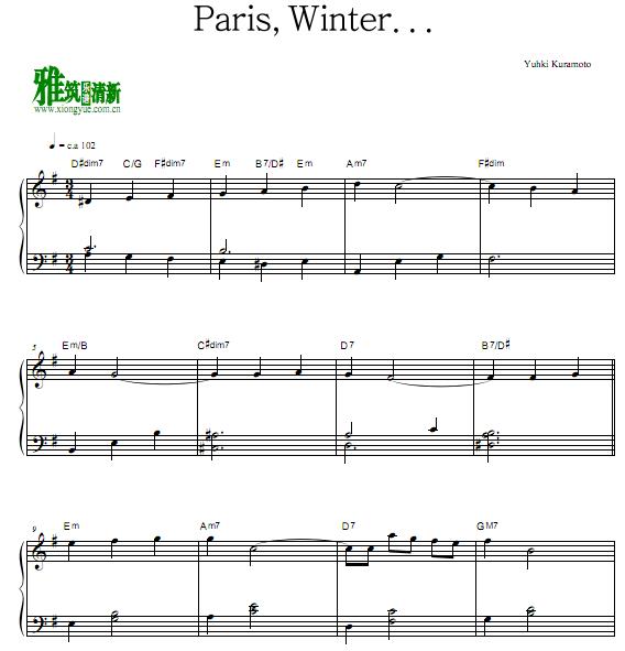 仓本裕基 - Paris,Winter...钢琴谱