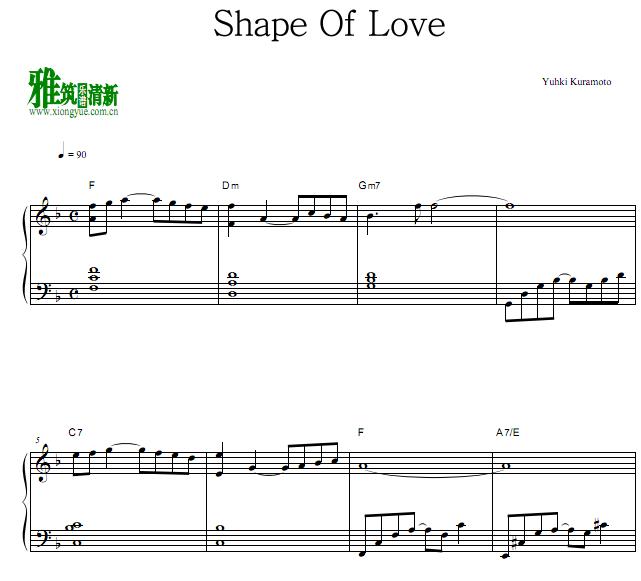 仓本裕基 - Shape Of Love钢琴谱