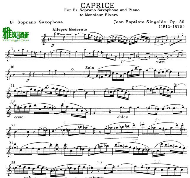 J.B Singelee caprice op.80 萨克斯谱
