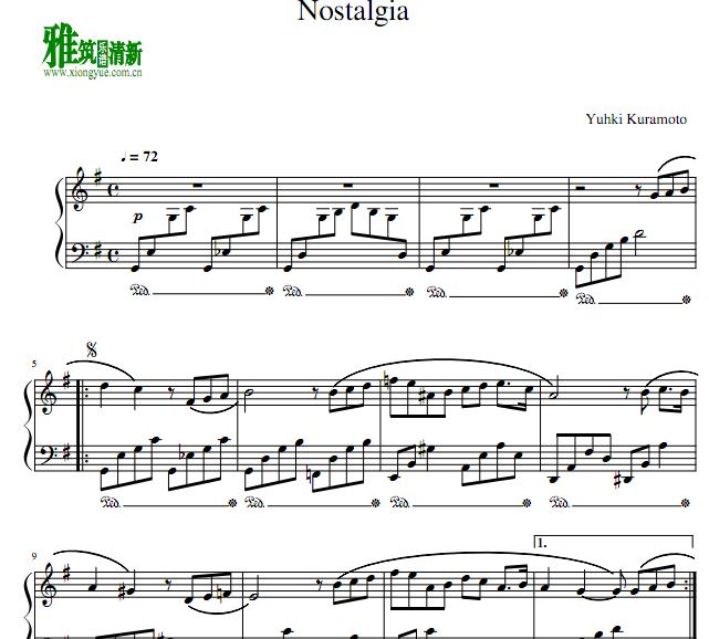 仓本裕基 -  nostalgia钢琴谱