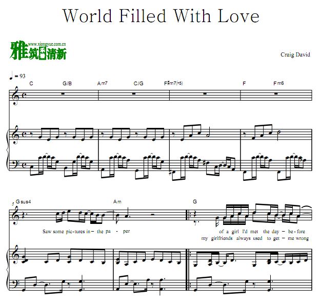 Craig David - World filled with Love  