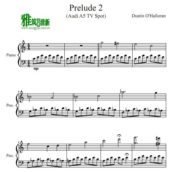Dustin O'Halloran - prelude 2钢琴谱