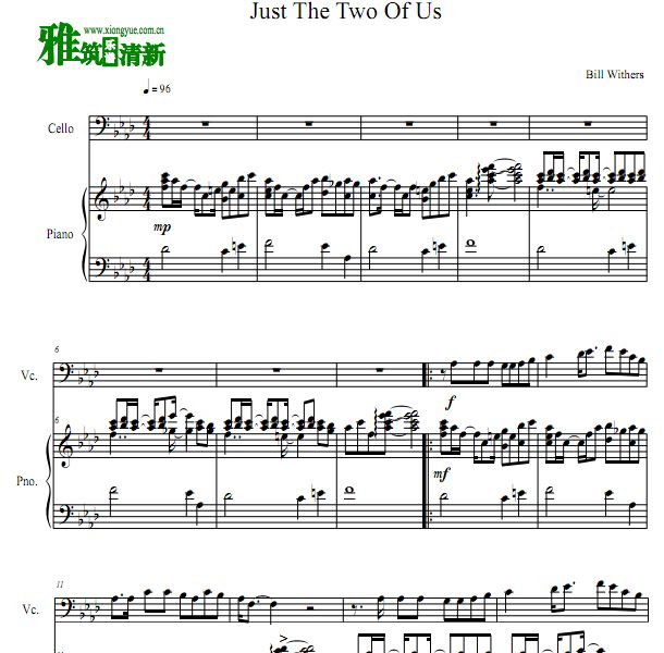Just The Two Of Us 大提琴谱