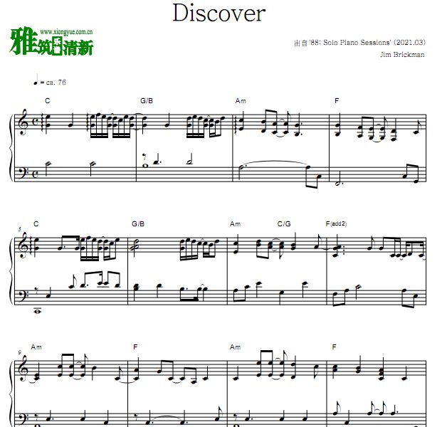 金·布瑞克曼 Jim Brickman - Discover钢琴谱