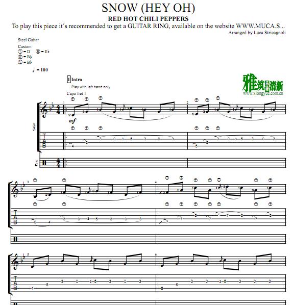 luca stricagnoli - Snow (Hey Oh)吉他谱