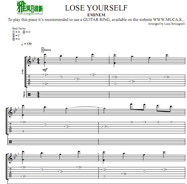 luca stricagnoli  - Lose Yourself吉他谱