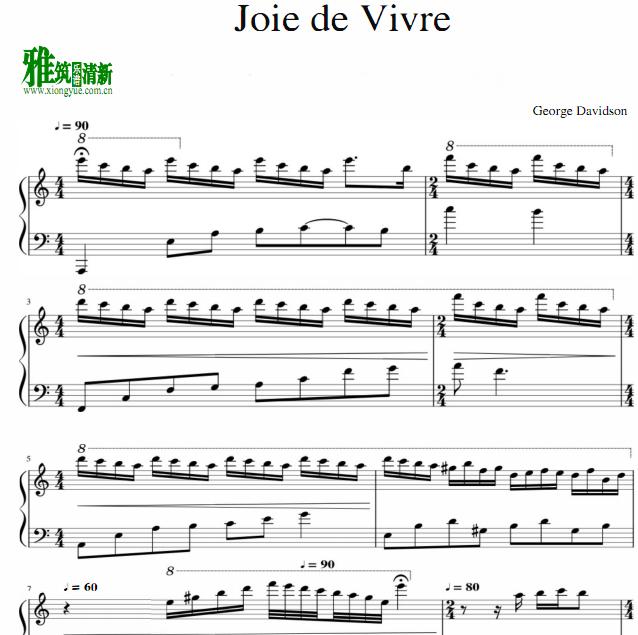 George Davidson - Joie De Vivre钢琴谱