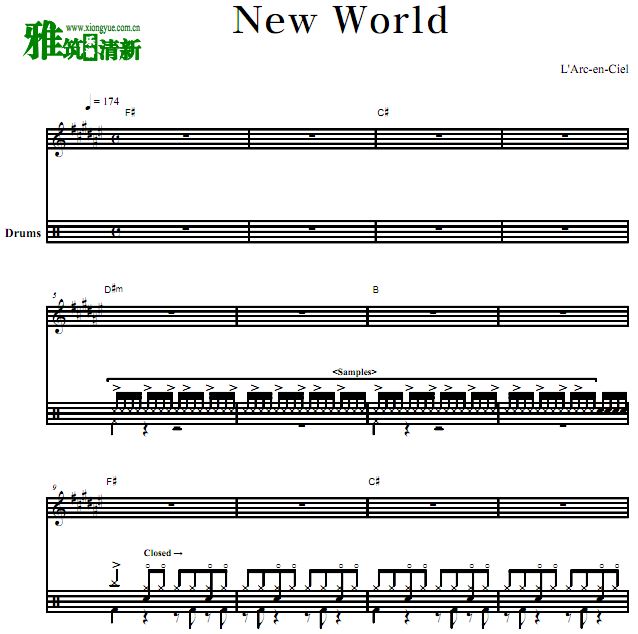 彩虹乐队 - New World鼓谱