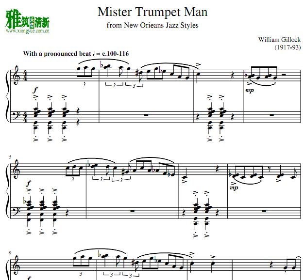 William Gillock - mister trumpet man钢琴谱
