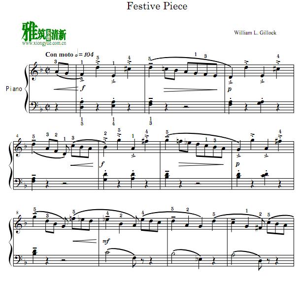 William Gillock - Festive Piece钢琴谱