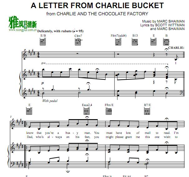 ɿa letter from charlie bucket
