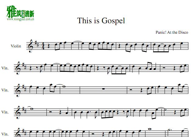 This is Gospel小提琴谱