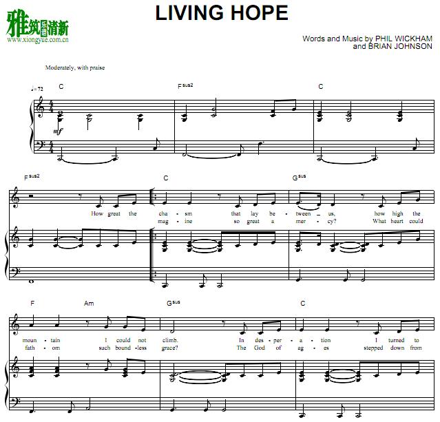 living hope钢琴谱