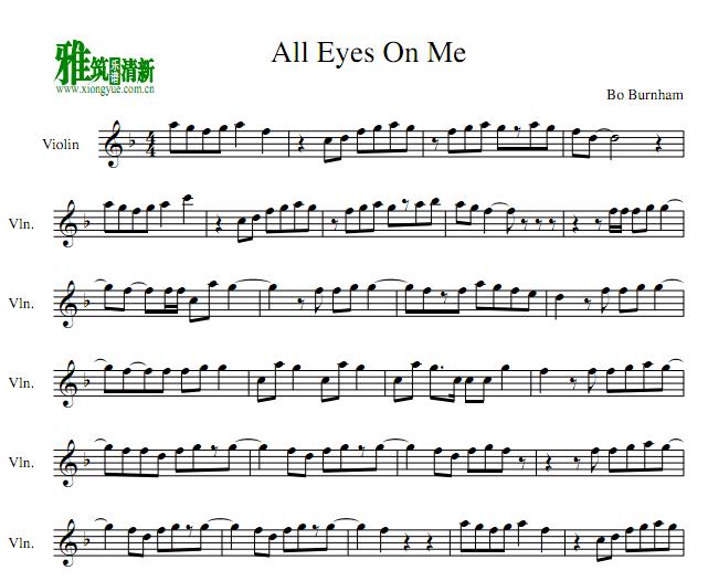 All Eyes On Me小提琴谱