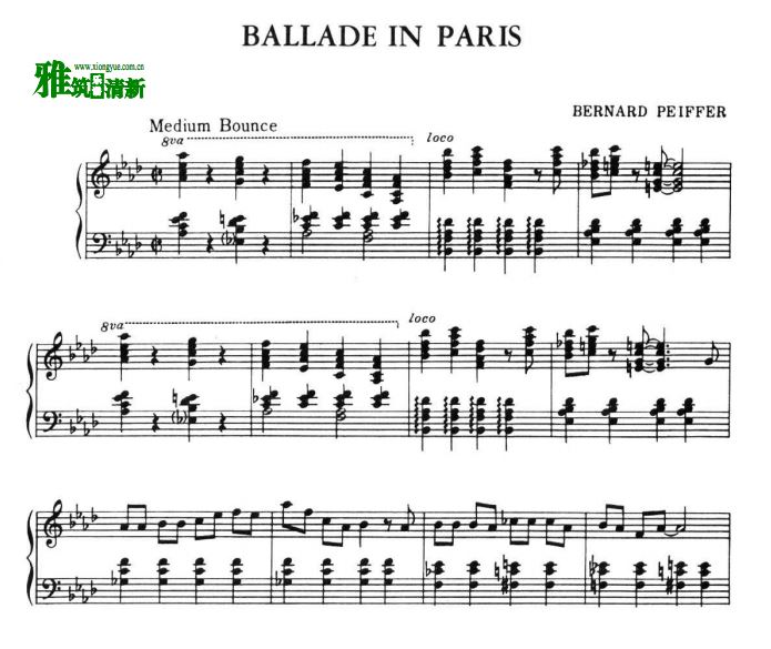 Dave Brubeck爵士钢琴谱 - BALLADE IN PARIS钢琴谱