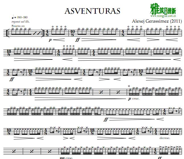 Alexej Gerassimez - Asventuras小军鼓谱
