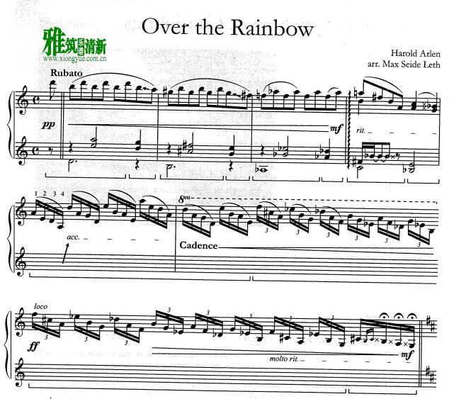 Over The Rainbow 颤音琴谱