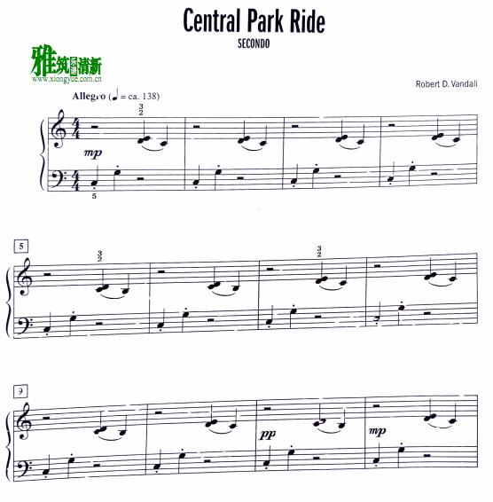 Robert D. Vandall - Central Park Ride四手联弹谱