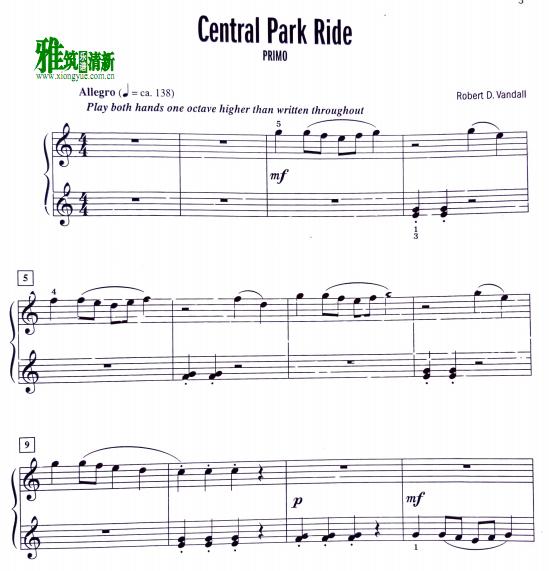 Robert D. Vandall - Central Park Ride四手联弹谱2
