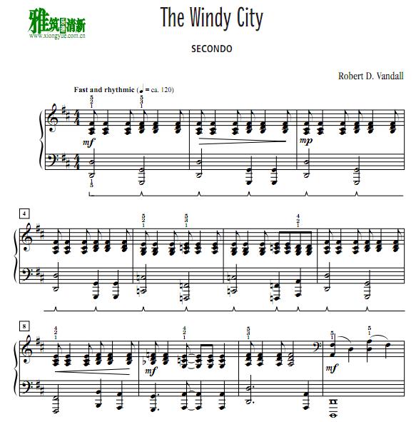 Robert D. Vandall - The Windy City四手联弹谱3