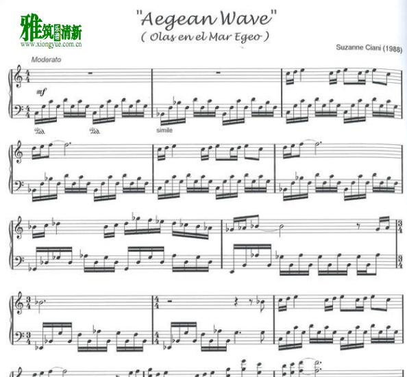Suzanne Ciani - Aegean Wave钢琴谱