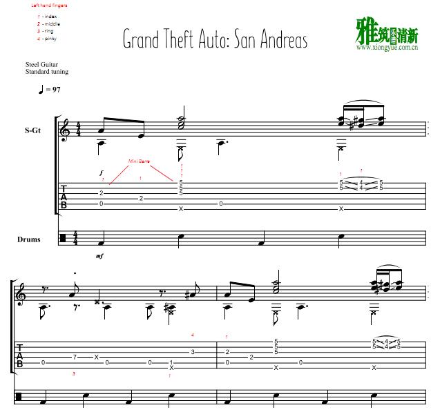 Eiro Nareth - Grand Theft Auto San Andreas吉他谱