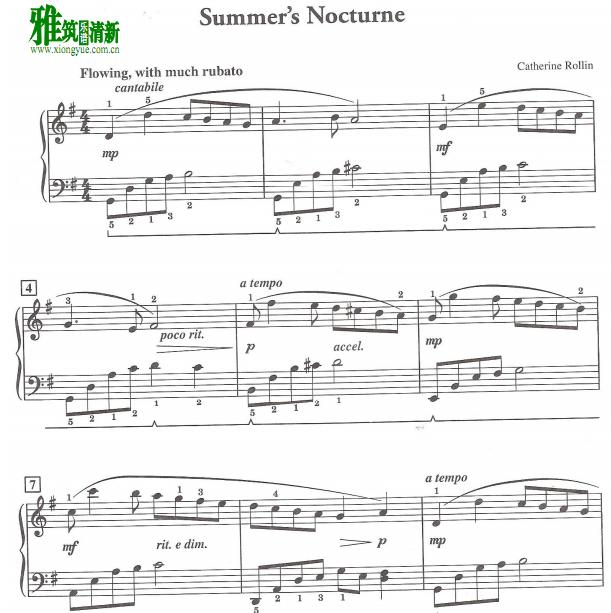 Catherine Rollin - Summer's Nocturne钢琴谱